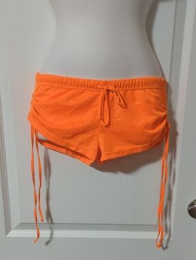 Women’s Orange Tie-Detail Active Shorts